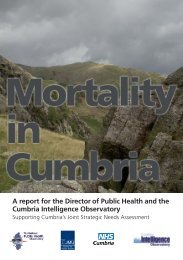 Mortality in Cumbria - North West Public Health Observatory