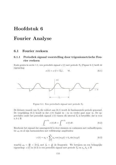 Hoofdstuk 6 Fourier Analyse
