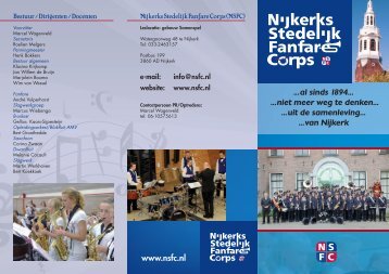 Informatiefolder NSFC - Nijkerks Stedelijk Fanfare Corps