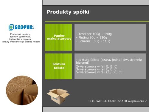 Podstawowe informacje o spółce SCO-PAK S.A. - wseie