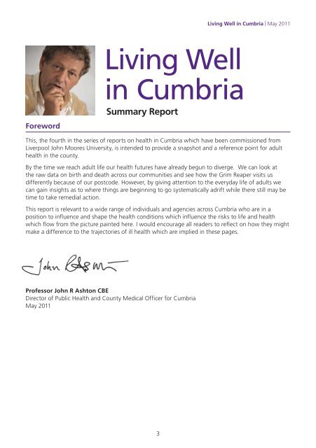 Living Well in Cumbria - North West Public Health Observatory