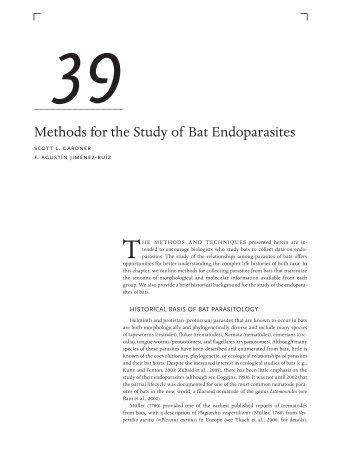 Methods of endoparasite analysis. - The Harold W. Manter ...