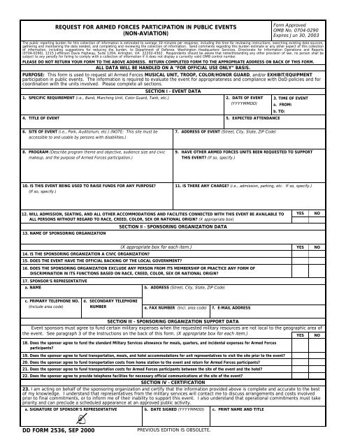 DD Form 2536