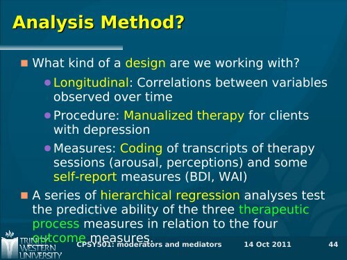 Moderators and Mediators