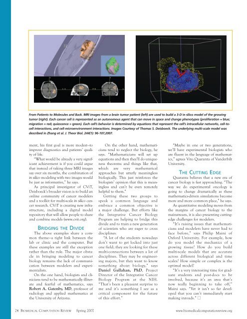 Modeling Cancer Biology - Biomedical Computation Review