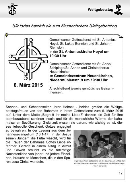 Brückenschlag  Februar / März 2015