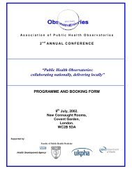 PROGRAMME - North West Public Health Observatory