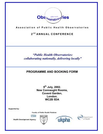 PROGRAMME - North West Public Health Observatory