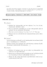 Examen algebra â Bachelor 1 â 2004â2005 â 1ste zittijd â Gent