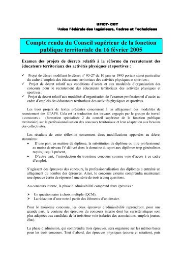 Compte rendu du Conseil supÃ©rieur de la fonction publique ...