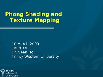 Phong Shading and Texture Mapping