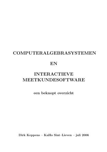computeralgebrasystemen en interactieve ... - KAHO Sint-Lieven
