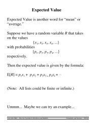 Worksheet on Expected Value