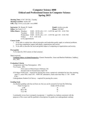 Course Syllabus - Computer Science