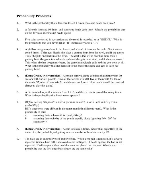 Probability Problems