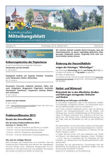 Mitteilungsblatt Nr. 22 (25.10.2012) pdf - Hollfeld