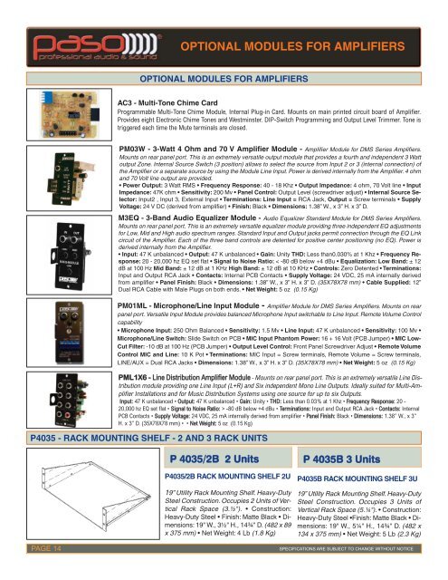 Paso Catalogue - Paso Sound Products