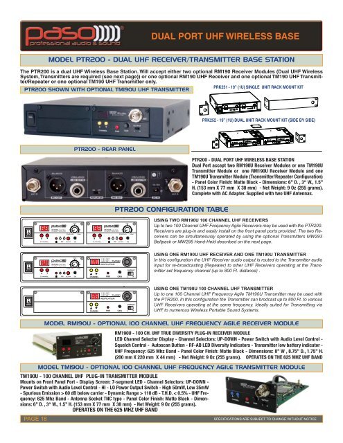 Paso Catalogue - Paso Sound Products