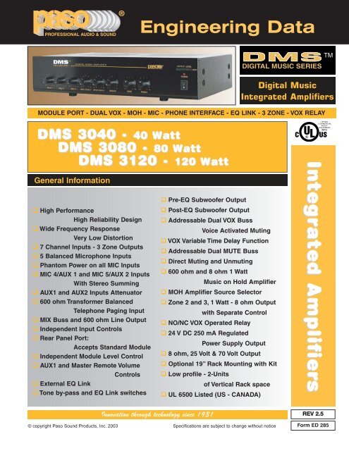 ED285 DMS3040-3080-3.. - Paso Sound Products