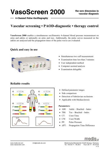 VasoScreen 2000 - MEDIS Medizinische MeÃƒÂŸtechnik GmbH