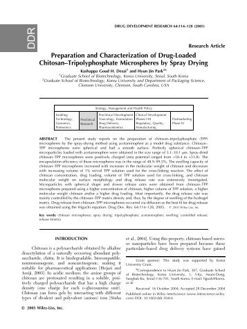 Preparation and characterization of drug-loaded chitosan ...