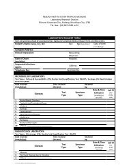 laboratory request form - Research Institute for Tropical Medicine