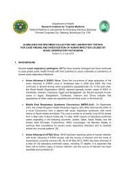Guidelines for Specimen Collection, Storage and Transport for OPS ...