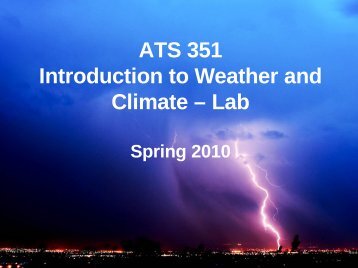 ATS 351 Introduction to Weather and Climate â Lab