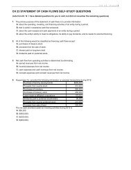 CH 23 STATEMENT OF CASH FLOWS SELF-STUDY QUESTIONS