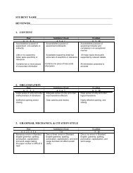 Grading Rubric