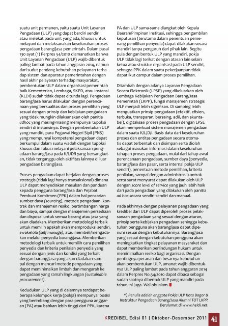 majalah kredibel edisi-01-2011 - LKPP