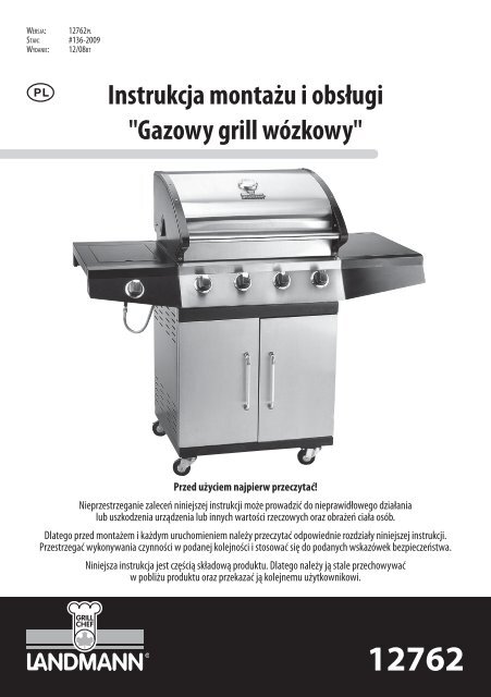 Instrukcja montażu i obsługi "Gazowy grill wózkowy" PL