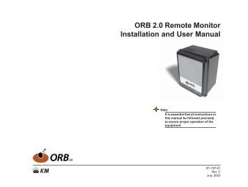 ORB 2.0 Remote Monitor Installation and User Manual - Kistler-Morse