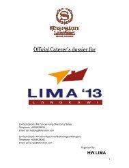 Official Caterer's dossier for - LIMA'13 - Langkawi International ...