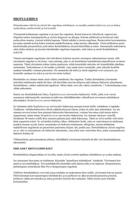 Ihotulehdus ja solujen tÃ¤rkeys terveydelle