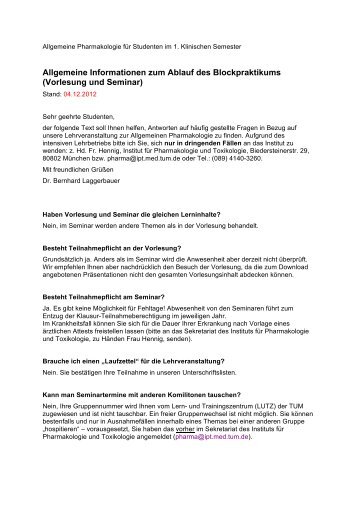 Vorlesung und Seminar - IPT - TUM