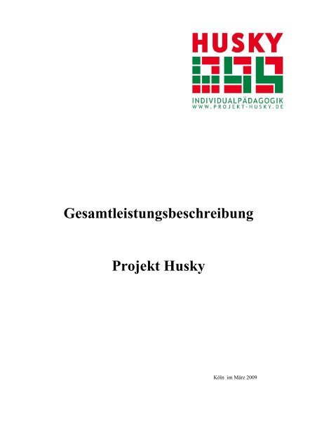 Leistungsbeschreibung Husky 2009 - Projekt Husky