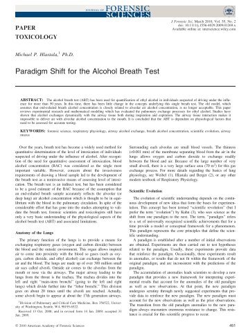 Paradigm Shift for the Alcohol Breath Test - Wiley Online Library