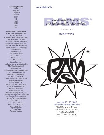 The Annual Reliability and Maintainability Symposium - Rams