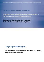 Vorlage Tagungshefte Abstracts - Kongress Armut und Gesundheit