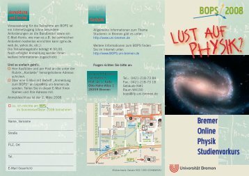 Flyer BOPS 2008.indd - Universität Bremen