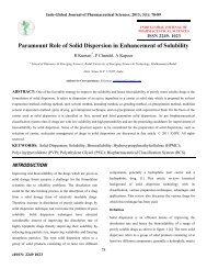 Paramount Role of Solid Dispersion in Enhancement of Solubility