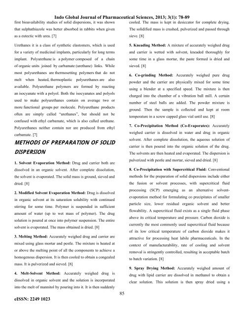 Paramount Role of Solid Dispersion in Enhancement of Solubility