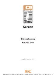 Kerzen Gütesicherung RAL-GZ 041 - Gütegemeinschaft Kerzen