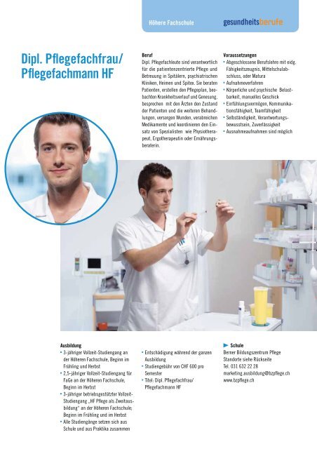 Dipl. Pflegefachfrau/ Pflegefachmann HF - Gesundheitsberufe Bern