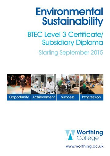 Environmental Sustainability BTEC Level 3 ... - Worthing College