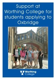 Support at Worthing College for students applying to Oxbridge