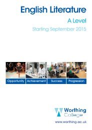 English Literature AS/A Level - Worthing College