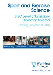 Sport and Exercise Science Level 3 BTEC ... - Worthing College