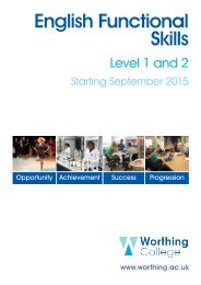 English Functional Skills Levels 1 and 2 - Worthing College